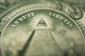 Eye of Providence detail in the banknote of one dollar Royalty Free Stock Photo