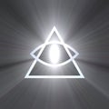 Eye of providence with light flare Royalty Free Stock Photo