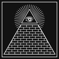 The Eye of Providence Pyramid Vector Illustration Royalty Free Stock Photo