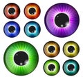 Eye, pupil, iris, vector symbol icon design.