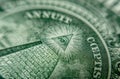 Eye and pyramid. Mysterious Masonic signs on American dollar bills