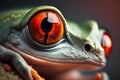 Eye of a red eyed tree frog close up. 3d rendering Royalty Free Stock Photo