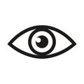 Eye retina scan or optometry eye exam line art icon for medical apps and websites