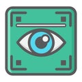 Eye scan colorful line icon, iris scanner Royalty Free Stock Photo