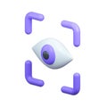 Eye Scan 3d rendering icon.