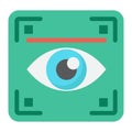 Eye scan flat icon, security and iris scanner