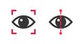 Eye scan icon pictogram vector or digital identity biometric recognition for secure technology symbol graphic illustration, retina