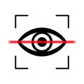 Eye scan icon. Retina scan concept. Black vector logo.