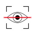 Eye scan icon. Retina scan concept. Black vector logo.