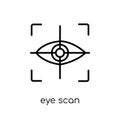 Eye scan icon. Trendy modern flat linear vector Eye scan icon on Royalty Free Stock Photo