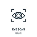 eye scan icon vector from security collection. Thin line eye scan outline icon vector illustration Royalty Free Stock Photo