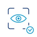 Eye Scan ID Line Icon. Vision Scanning Technology for Security Access Pictogram. Iris Recognition for Biometric Royalty Free Stock Photo