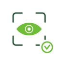 Eye Scan ID Line Icon. Vision Scanning Technology for Security Access Pictogram. Iris Recognition for Biometric Royalty Free Stock Photo