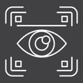 Eye scan line icon, security and iris scanner Royalty Free Stock Photo