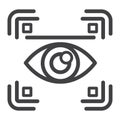 Eye scan line icon, security and iris scanner Royalty Free Stock Photo