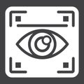 Eye scan solid icon, security and iris scanner