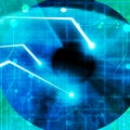 Eye scanned by security software Royalty Free Stock Photo