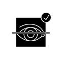 Eye scanner black glyph icon Royalty Free Stock Photo