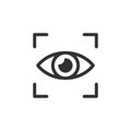 Eye scanner black vector icon Royalty Free Stock Photo
