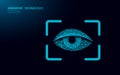 Eye scanner 3D authorisation technology concept. Biometric data safety recognition. Modern identity database system