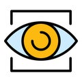 Eye scanner icon color outline vector Royalty Free Stock Photo