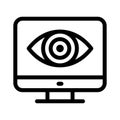 Eye screen vector thin line icon Royalty Free Stock Photo
