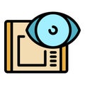 Eye security control icon color outline vector Royalty Free Stock Photo