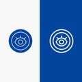 Eye, Service, Support, Technical Line and Glyph Solid icon Blue banner Line and Glyph Solid icon Blue banner Royalty Free Stock Photo