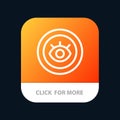 Eye, Service, Support, Technical Mobile App Button. Android and IOS Line Version Royalty Free Stock Photo