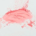 Eye shadow or bronzer pink smudge on white background Royalty Free Stock Photo