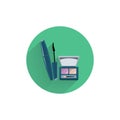 Eye shadow kit cosmetics flat vector icon