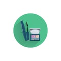 Eye shadow kit cosmetics flat vector icon Royalty Free Stock Photo