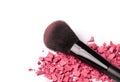 Eye shadow and make-up brush close-up Royalty Free Stock Photo