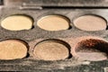 Eye shadow make up earth tone color used Royalty Free Stock Photo