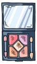 Eye shadow pallette color doodle. Makeup icon