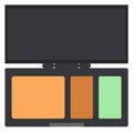 Eye shadow pallette color icon. Compact makeup Royalty Free Stock Photo