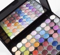 Eye shadows palette reflected in the mirror Royalty Free Stock Photo