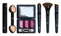 Eye shadows with set brush and mirror make up