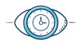 EyeShaped Clock Icon for Observation and Awareness, vector design Generative AI Royalty Free Stock Photo