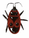 Illustration of red bug-soldier