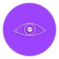 Eye with short-sightedness problems badge icon. Simple glyph, flat vector of Medicine icons for ui and ux, website or