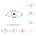 eye with short-sightedness problems ico. Elements of medicine and pharmacy multi colored icons. Premium quality graphic design ico Royalty Free Stock Photo