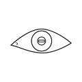 eye with short-sightedness problems icon. Element of cyber security for mobile concept and web apps icon. Thin line icon for