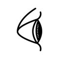 Eye side icon, vector illustration