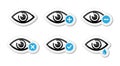 Eye sight icons set -