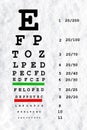 eye sight test chart in snow white background Royalty Free Stock Photo