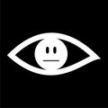 Eye sign sticker, Smile Icon on dark background