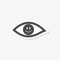 Eye sign sticker, Smile Icon, simple icon