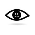 Eye sign sticker, Smile Icon