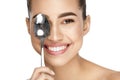 Eye Skin Care. Beautiful Woman With Healthy Skin Royalty Free Stock Photo